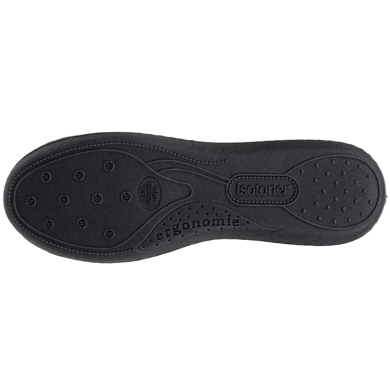 Chaussons ballerines Femme Noir nœud léopard