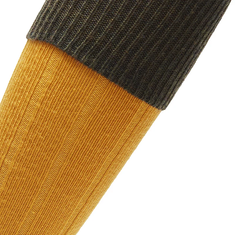 Mi-bas | Jaune & Kaki - Chasse - Laine mérinos
