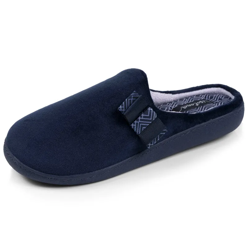 Chaussons mules Femme Marine nœud graphique