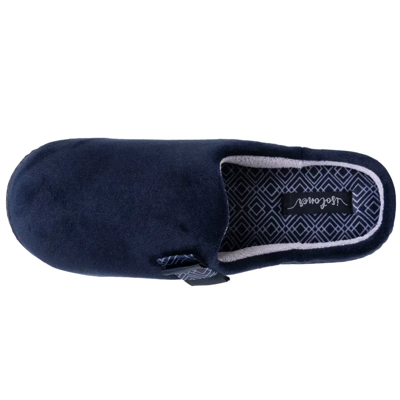 Chaussons mules Femme Marine nœud graphique