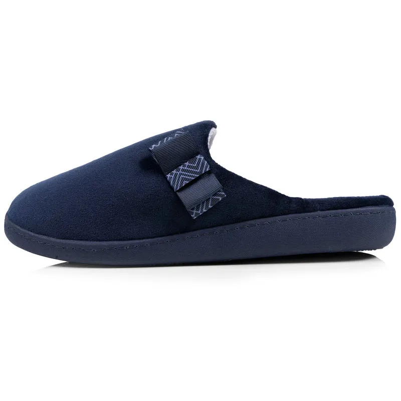 Chaussons mules Femme Marine nœud graphique