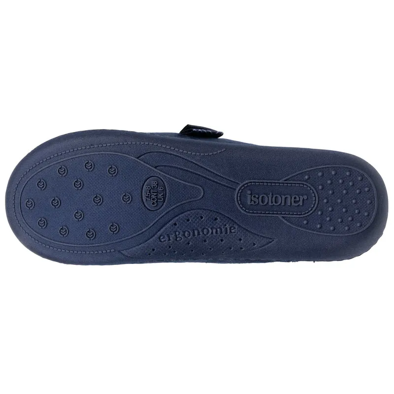 Chaussons mules Femme Marine nœud graphique