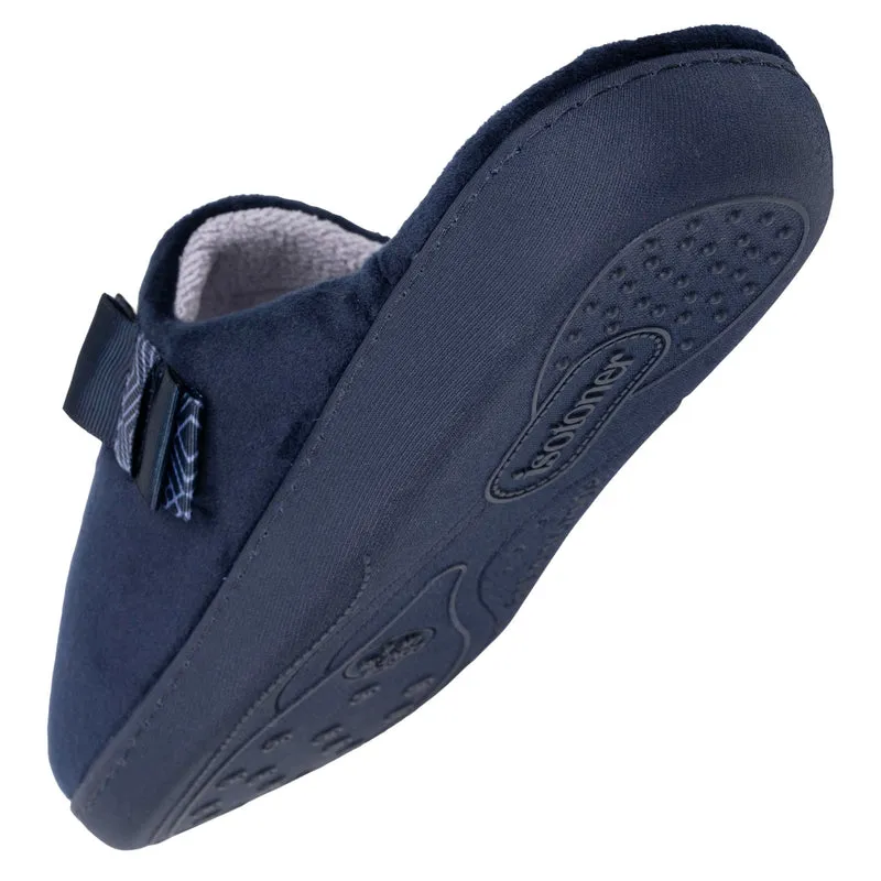 Chaussons mules Femme Marine nœud graphique