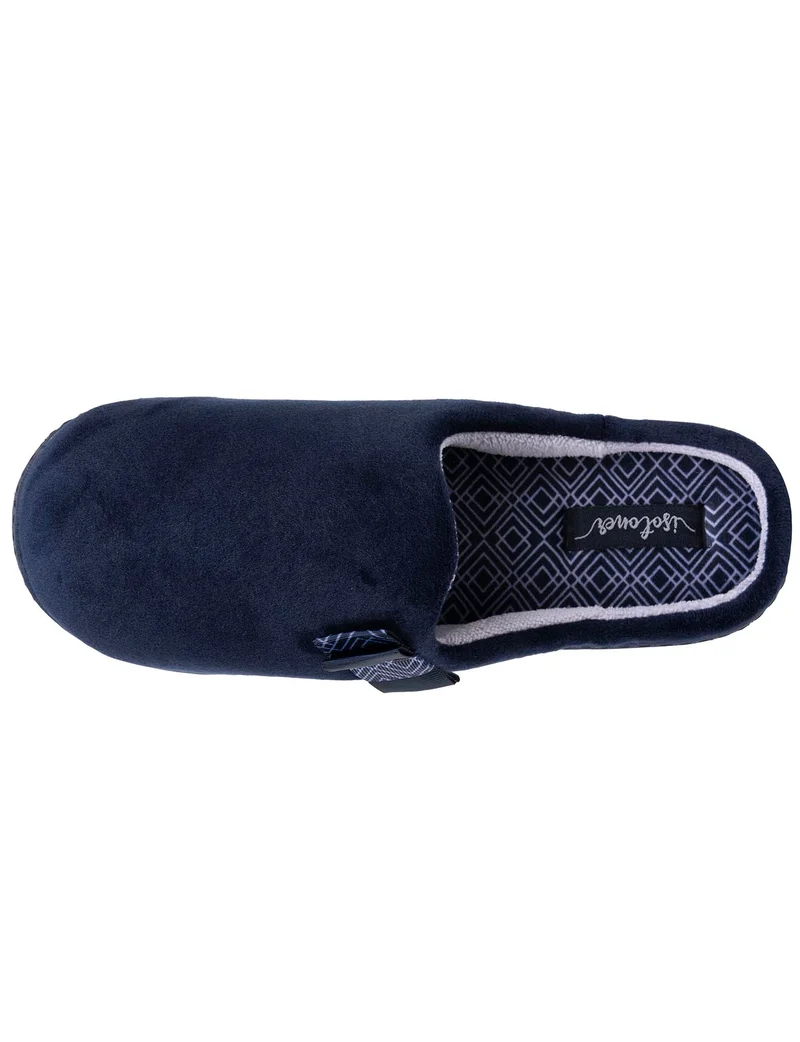 Chaussons mules Femme Marine nœud graphique