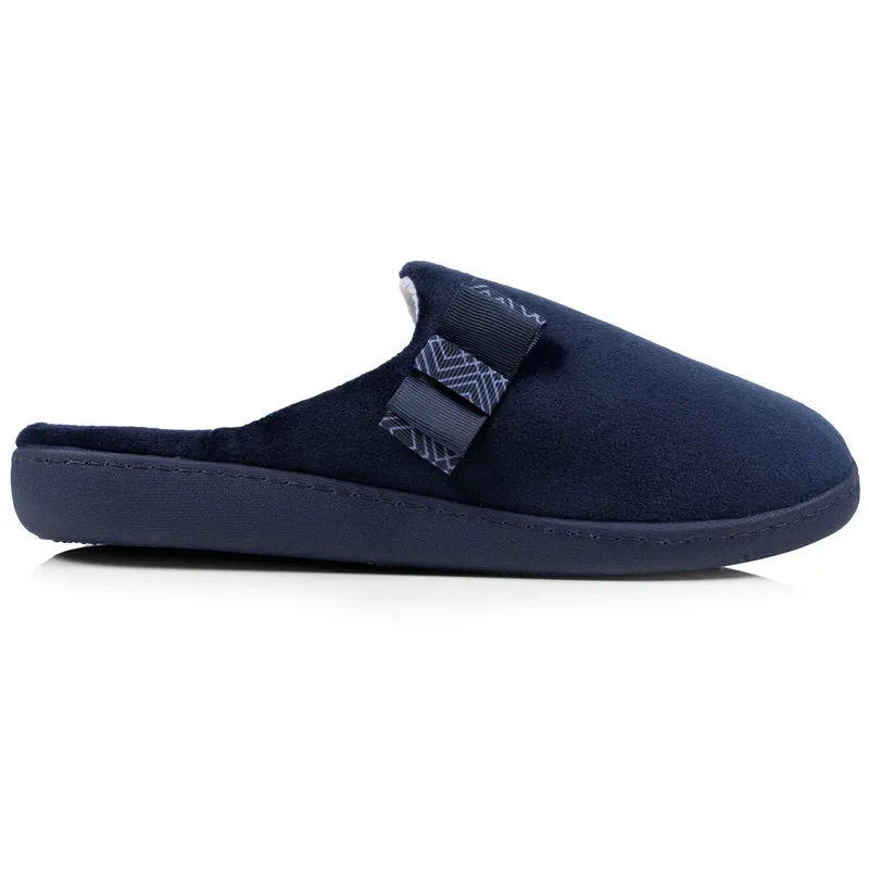 Chaussons mules Femme Marine nœud graphique