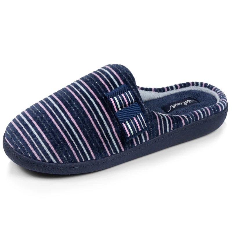 Chaussons mules Femme Rayures marine