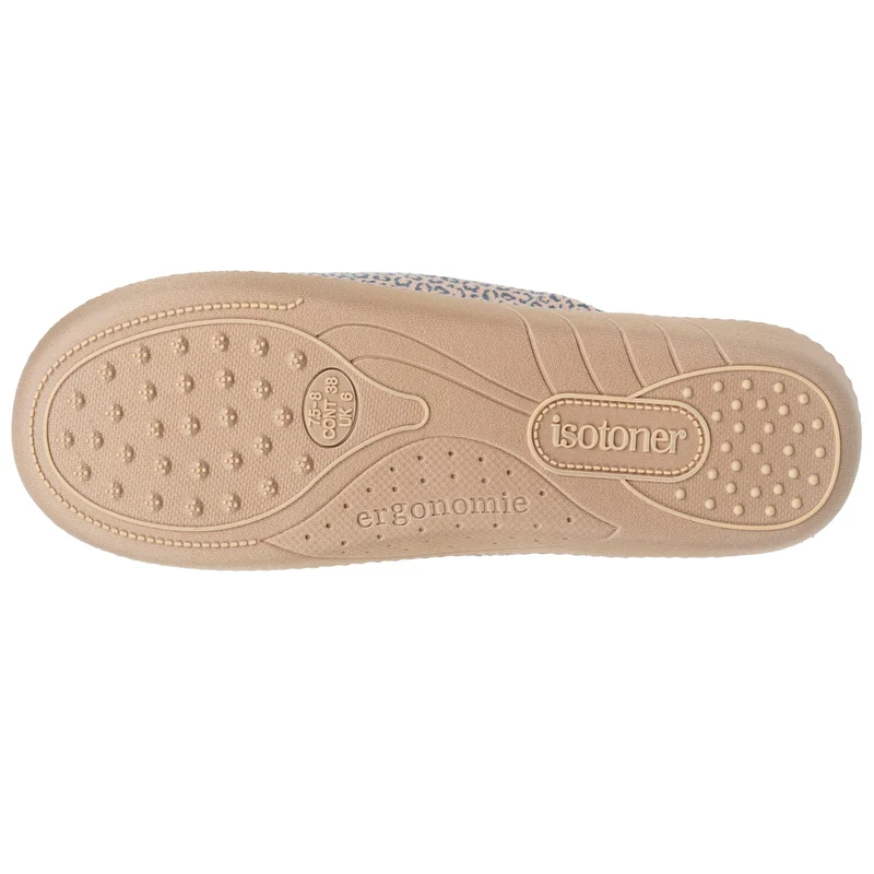 Chaussons mules Femme Léopard beige