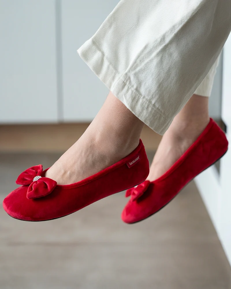 Chaussons ballerines Femme Rouge