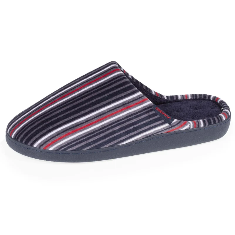Chaussons mules Homme Rayures bleues