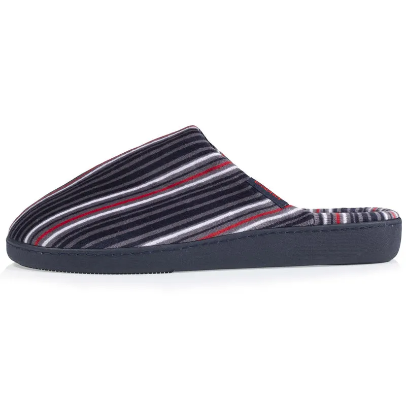 Chaussons mules Homme Rayures bleues