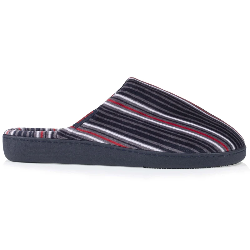Chaussons mules Homme Rayures bleues