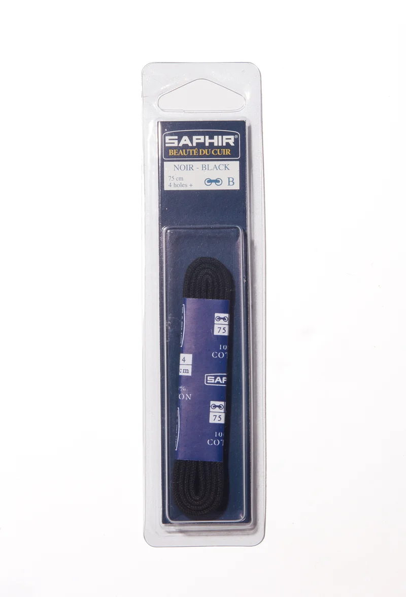 Lacets ronds en coton - Noir