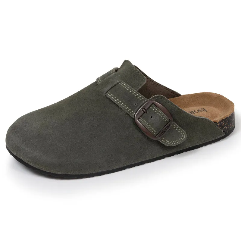Sabots Femme cuir double surpiqures Kaki