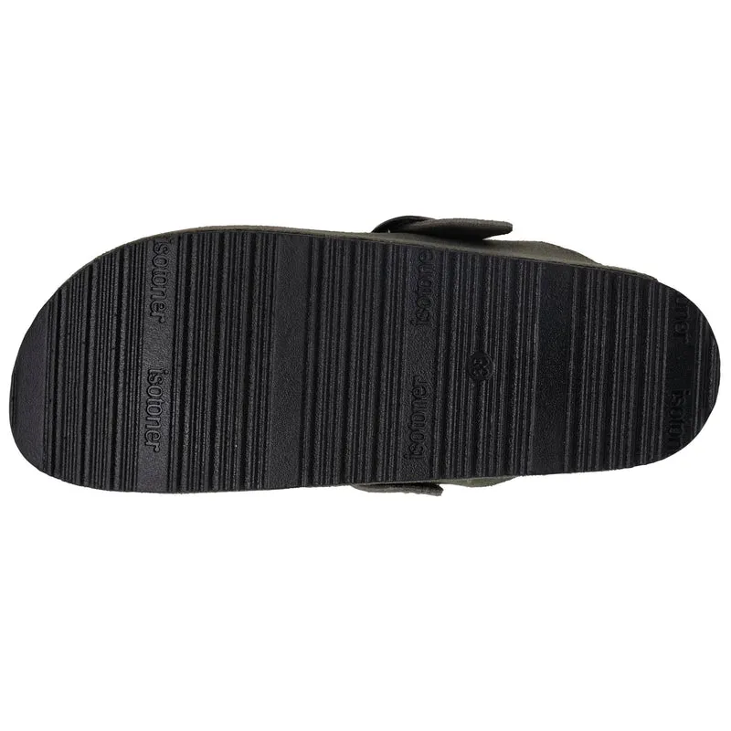Sabots Femme cuir double surpiqures Kaki