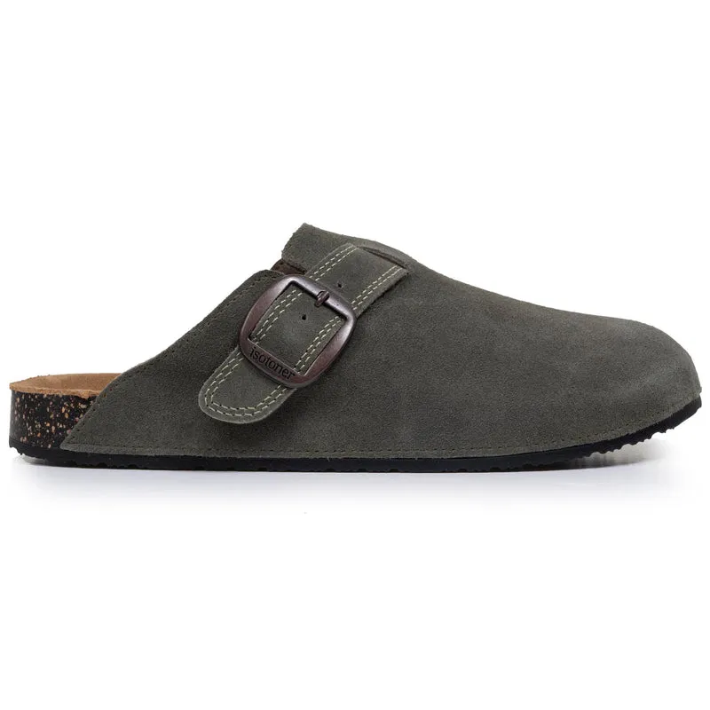 Sabots Femme cuir double surpiqures Kaki
