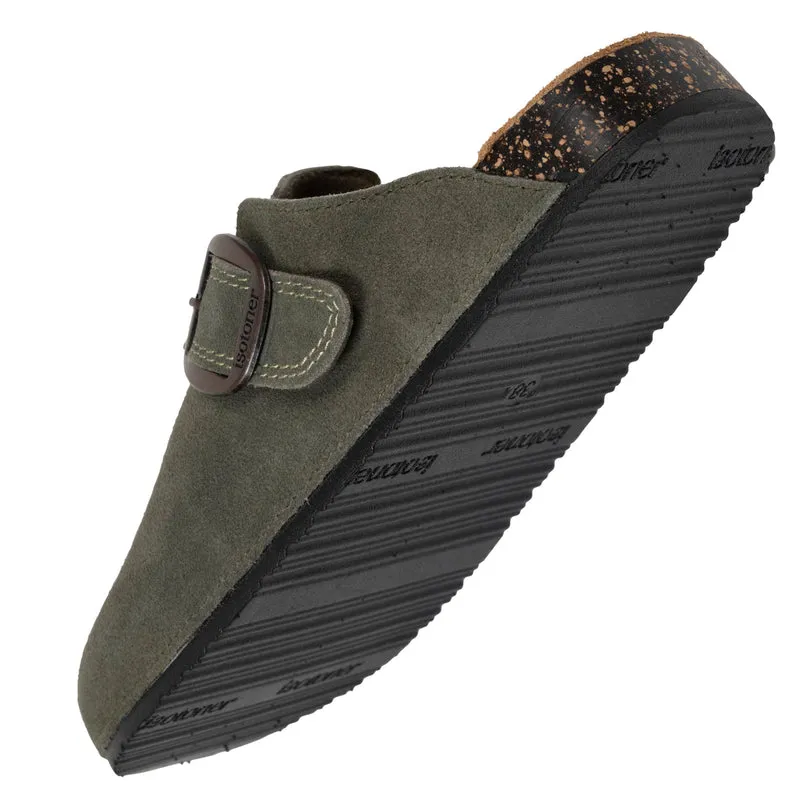 Sabots Femme cuir double surpiqures Kaki