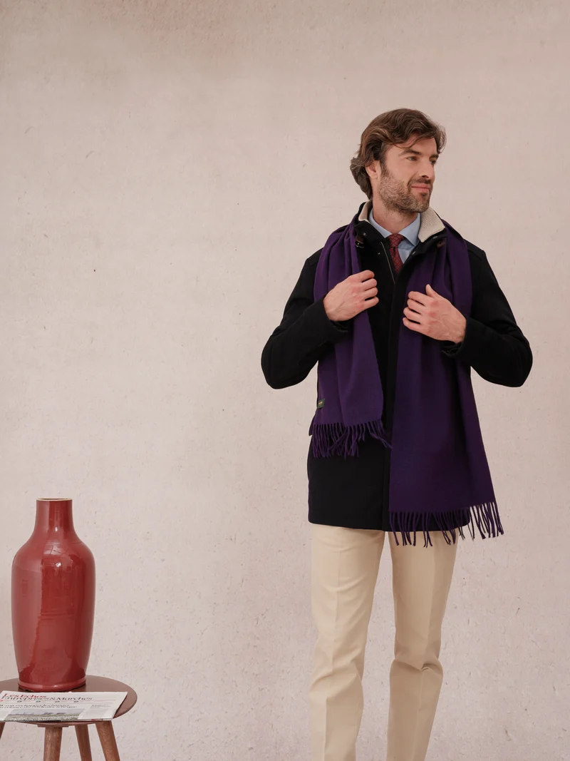 Écharpe 100% Cachemire - Violet Intense