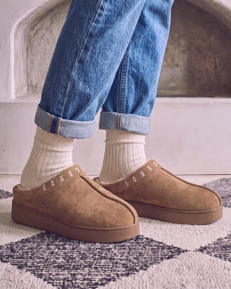 Chaussons mules Femme Camel