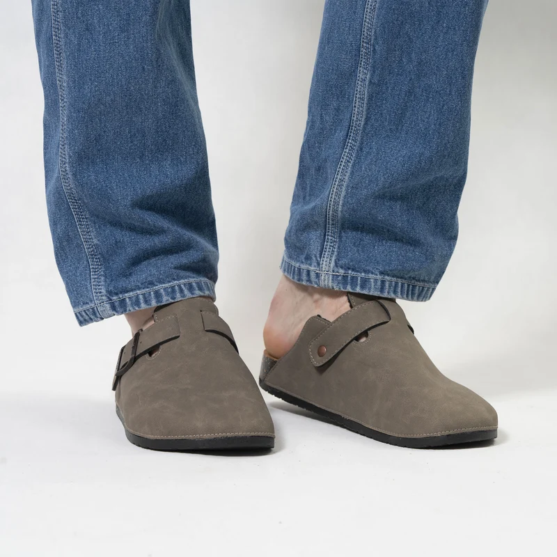 Sabots fourrés Homme Taupe