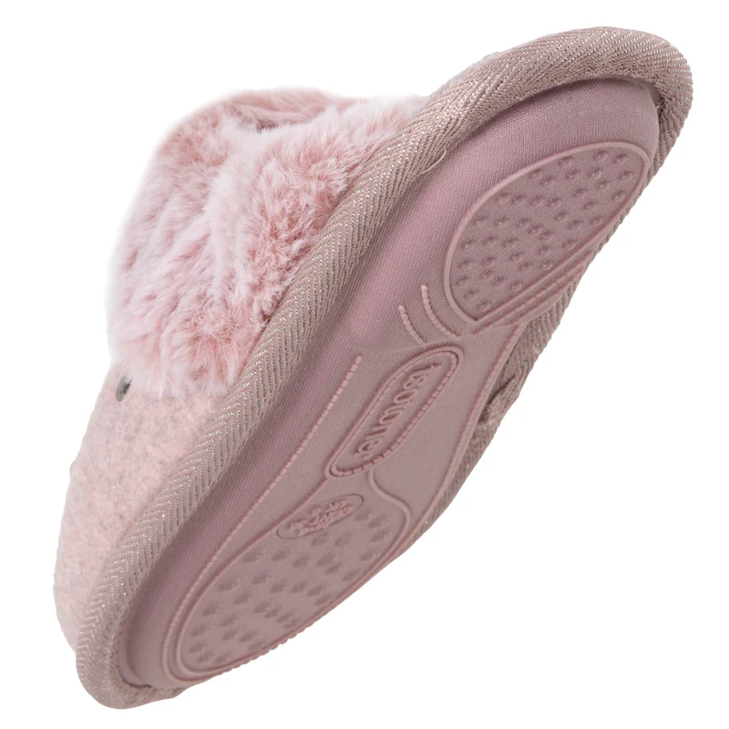 Chaussons mules Femme plates Rose chiné