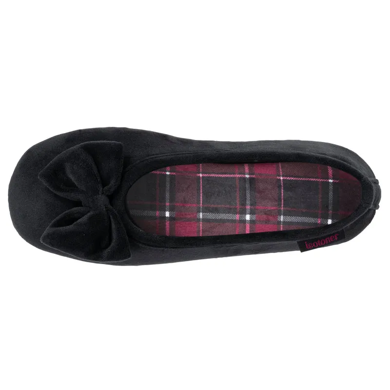 Chaussons ballerines Femme Noir rouges