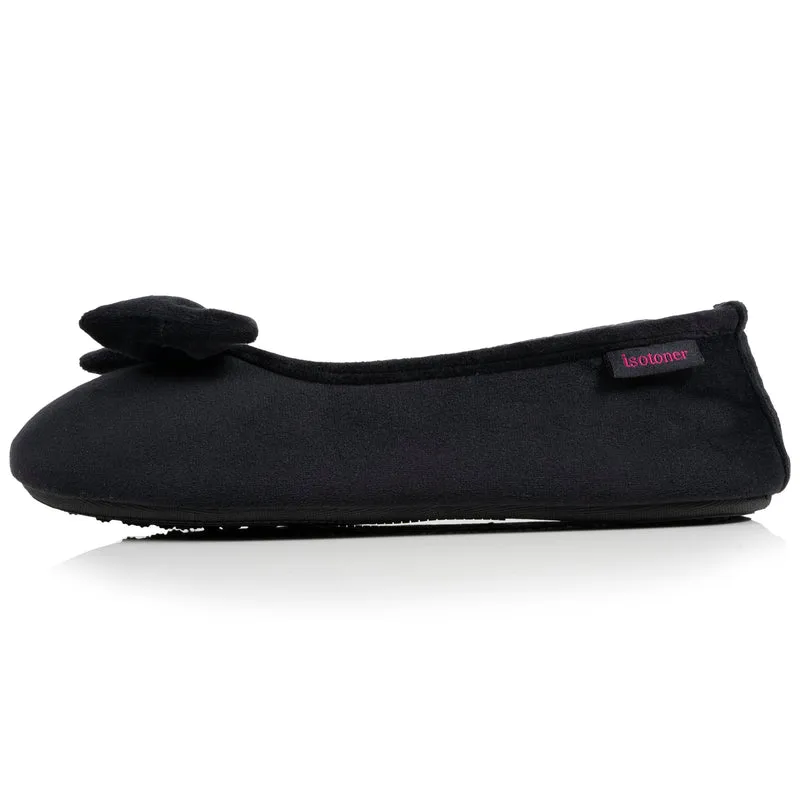 Chaussons ballerines Femme Noir rouges