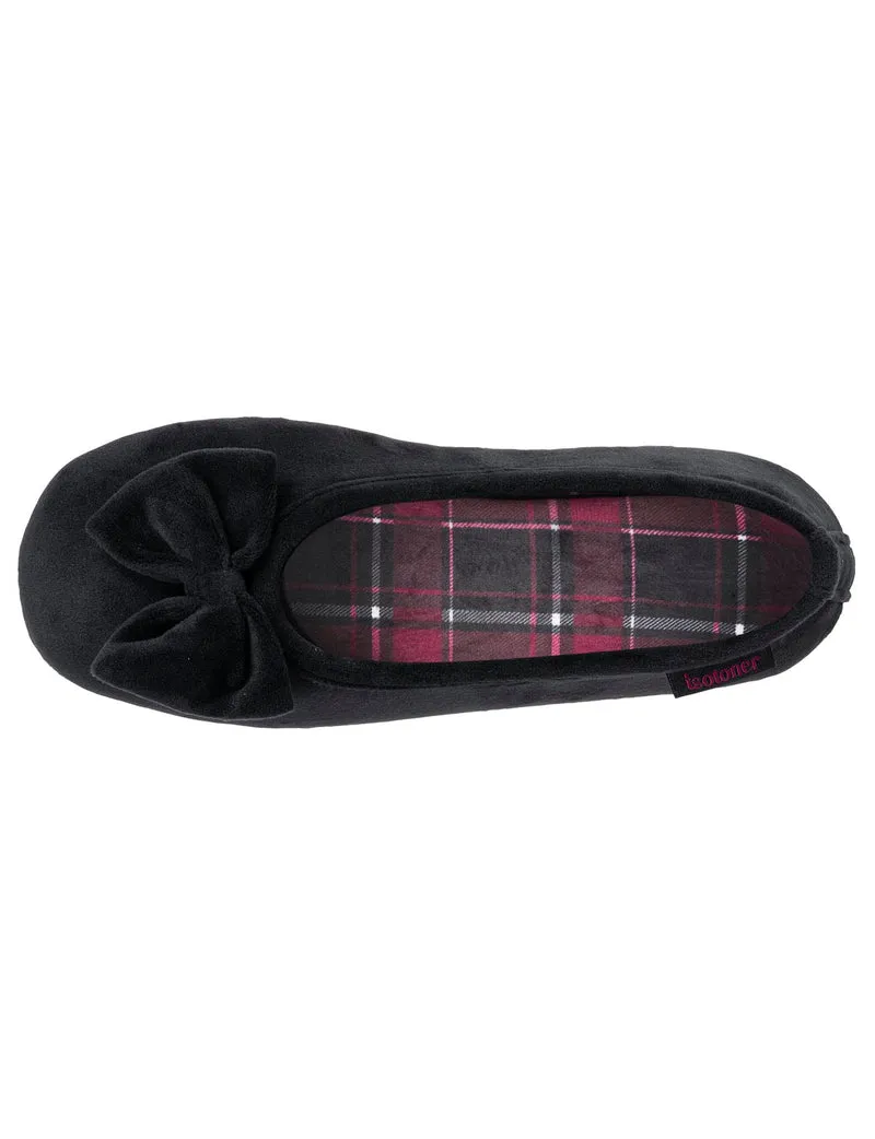 Chaussons ballerines Femme Noir rouges
