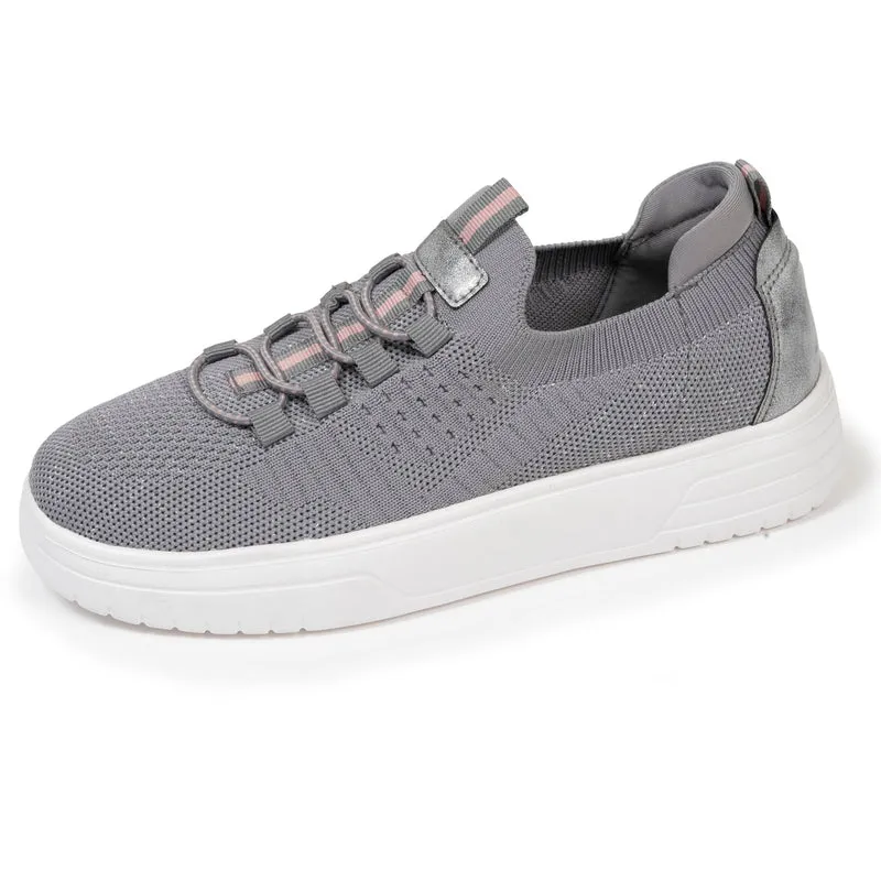 Baskets Femme slip-on talon plateforme Gris