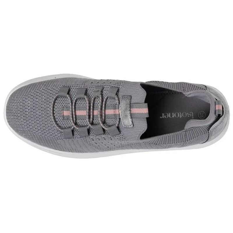 Baskets Femme slip-on talon plateforme Gris