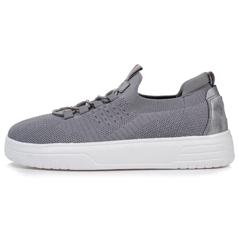 Baskets Femme slip-on talon plateforme Gris