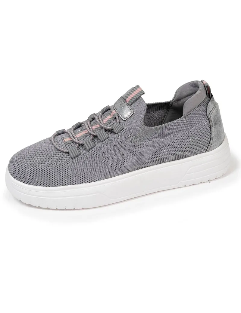 Baskets Femme slip-on talon plateforme Gris