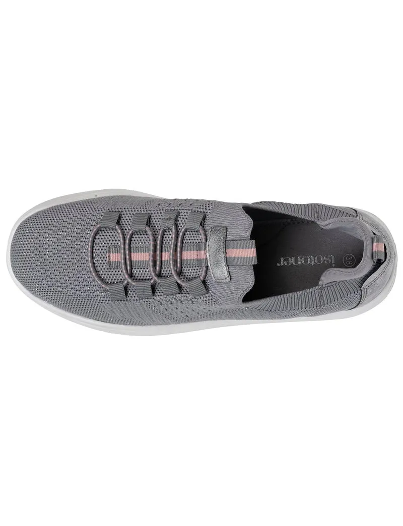 Baskets Femme slip-on talon plateforme Gris