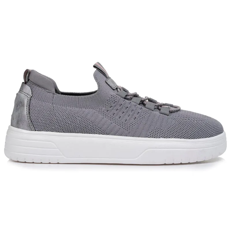 Baskets Femme slip-on talon plateforme Gris