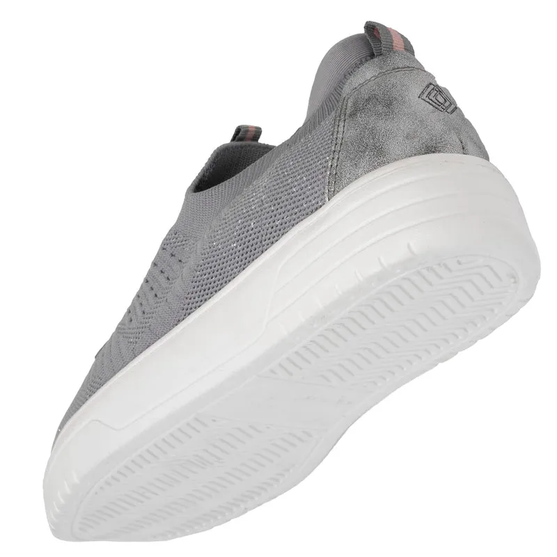 Baskets Femme slip-on talon plateforme Gris