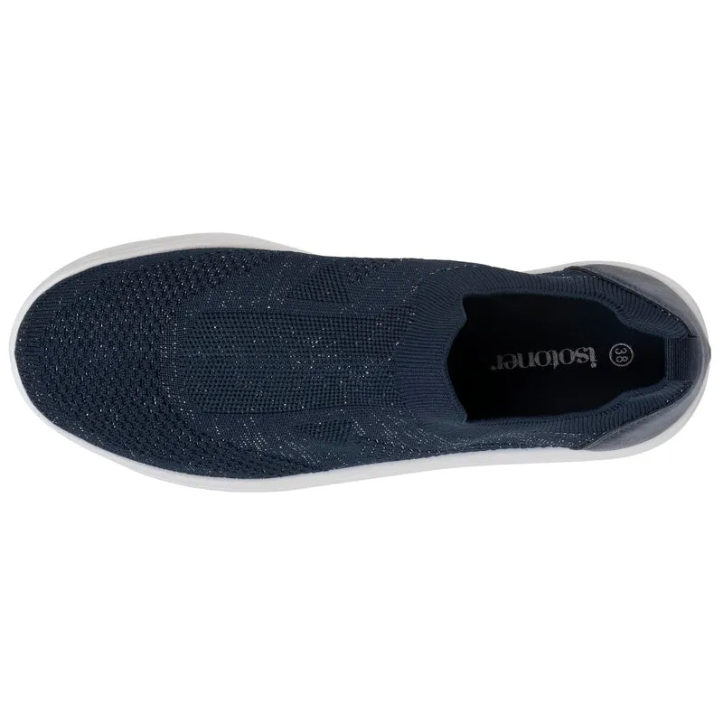 Baskets Femme slip-on plateforme Marine Lurex
