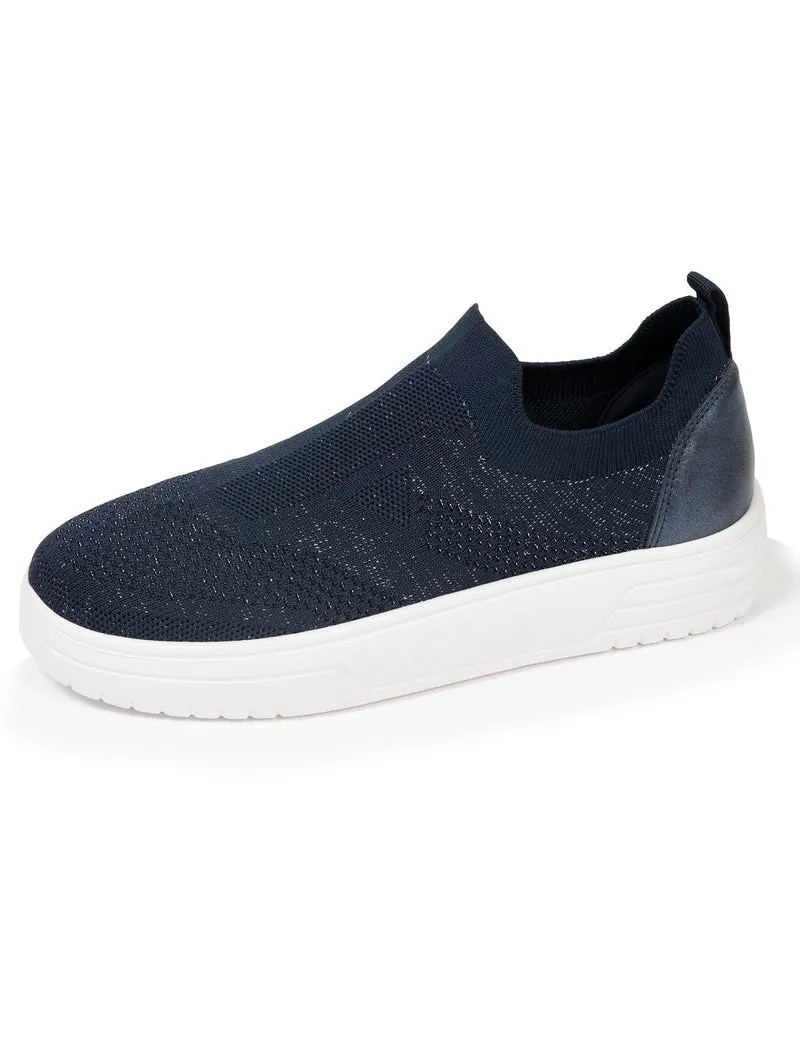 Baskets Femme slip-on plateforme Marine Lurex