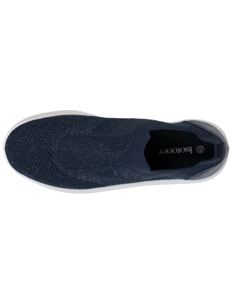 Baskets Femme slip-on plateforme Marine Lurex