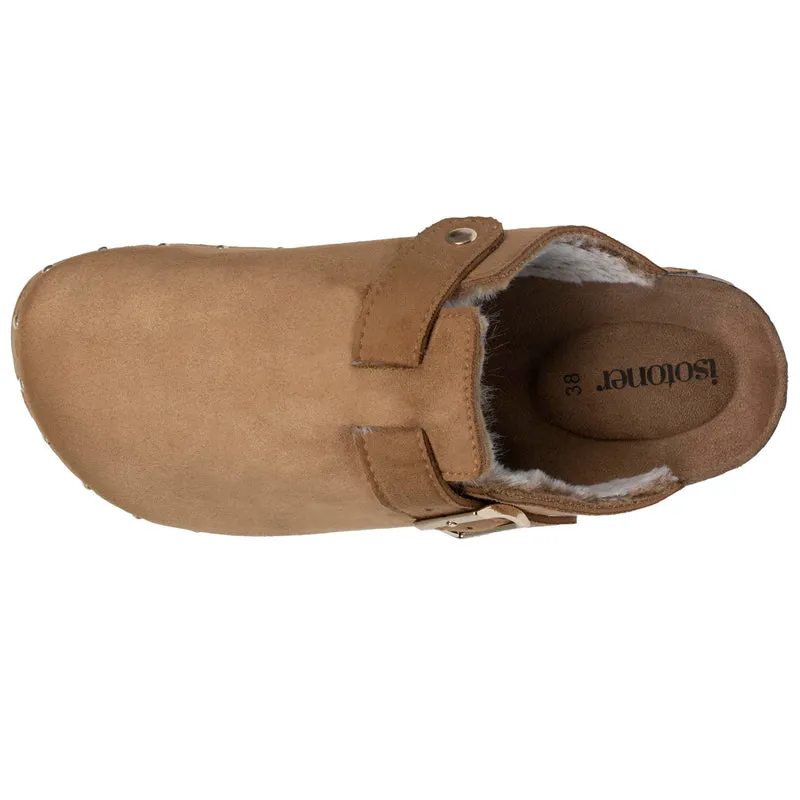 Sabots Femme fourrés Camel clous