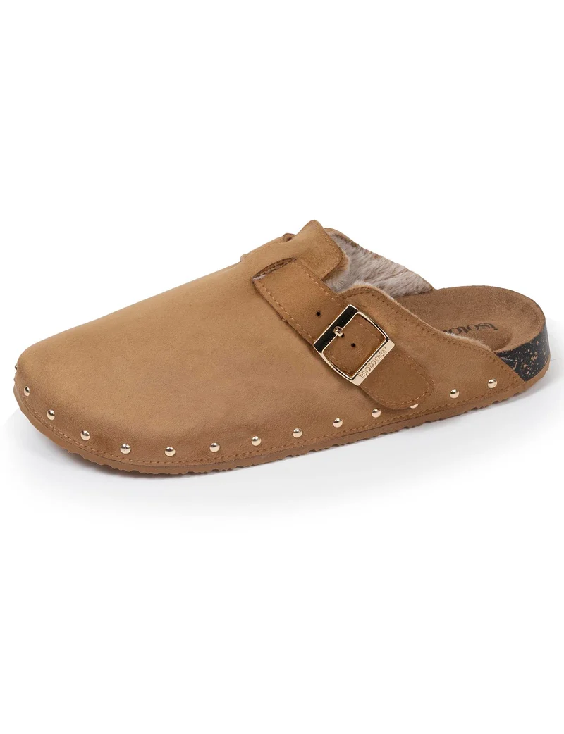 Sabots Femme fourrés Camel clous