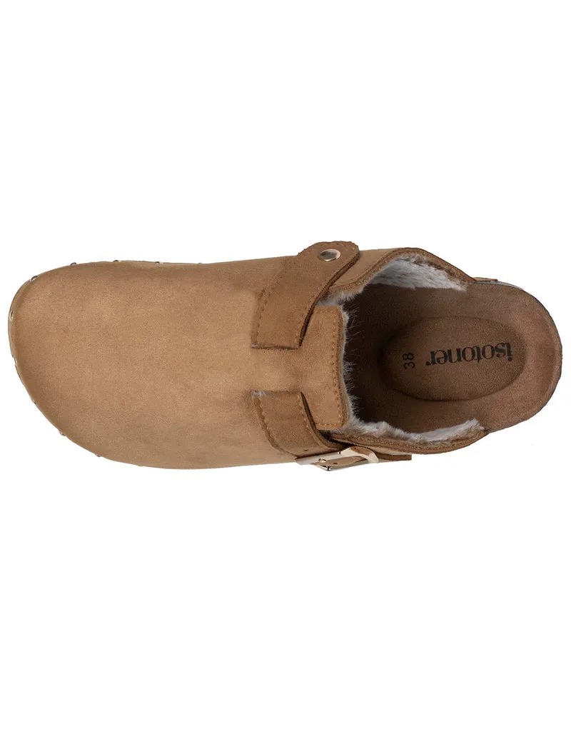 Sabots Femme fourrés Camel clous