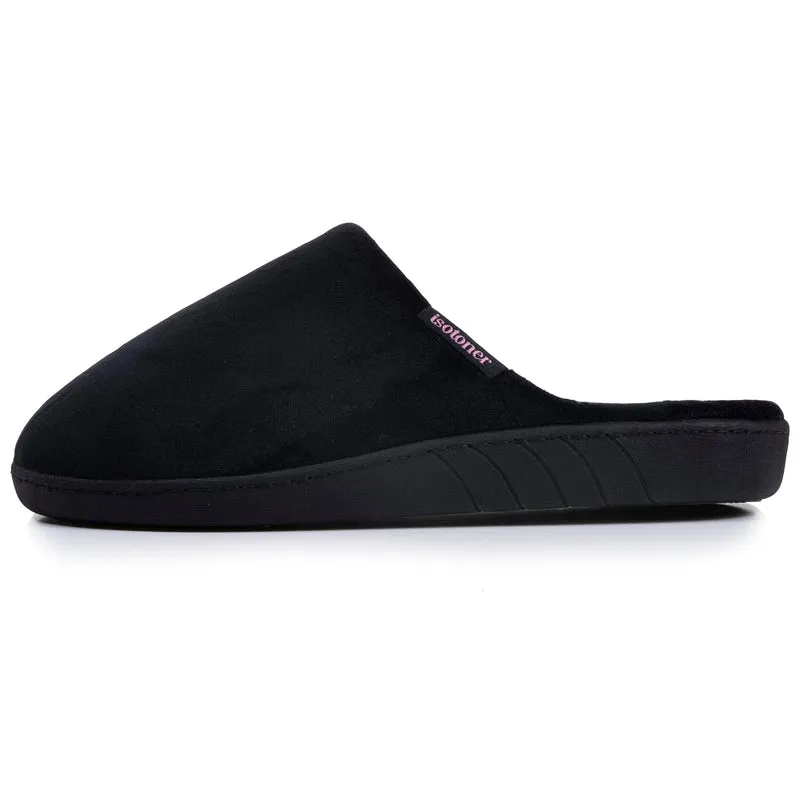 Chaussons mules Femme Noir rayures