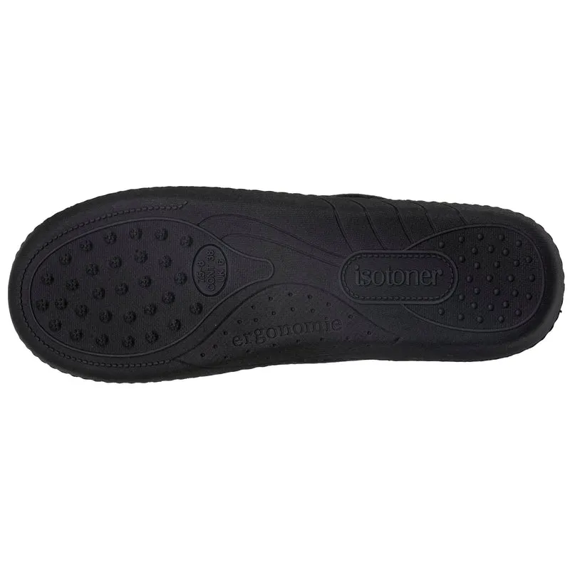 Chaussons mules Femme Noir rayures