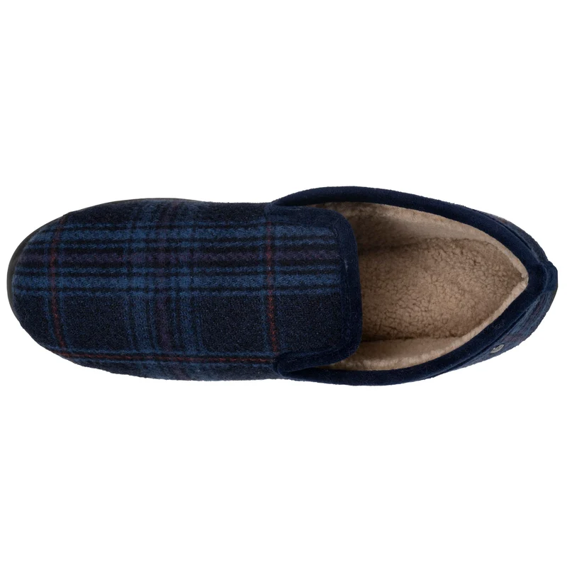 Chaussons charentaises Homme Tartan bleus