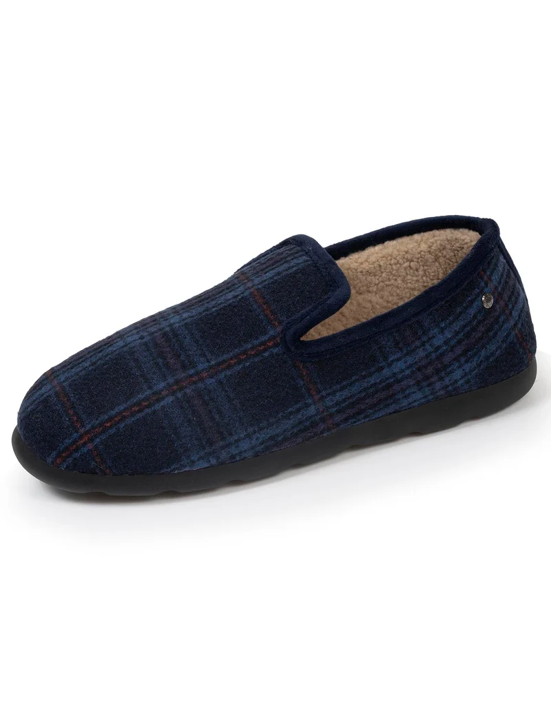 Chaussons charentaises Homme Tartan bleus