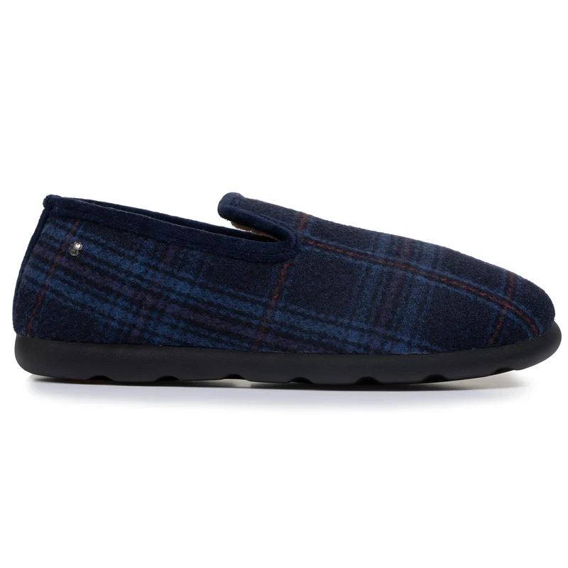 Chaussons charentaises Homme Tartan bleus