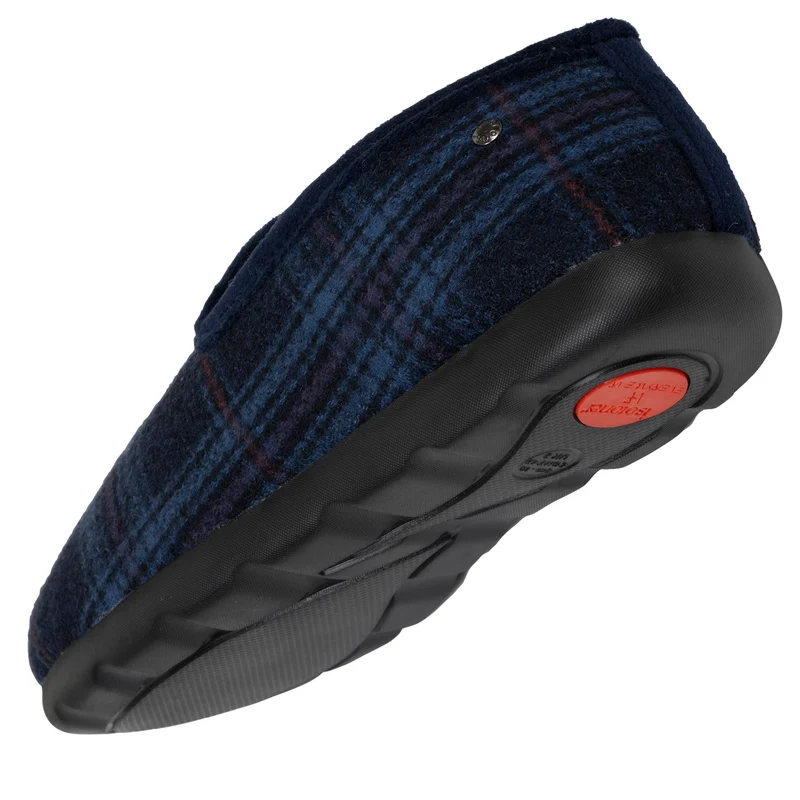 Chaussons charentaises Homme Tartan bleus