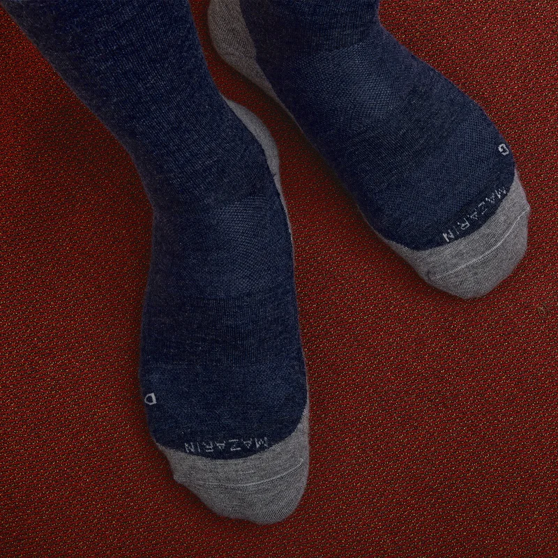 Mi-bas | Bleu & Gris - Laine