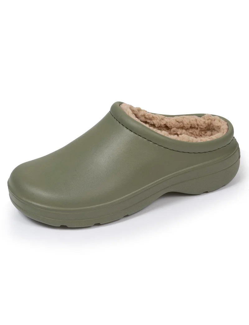 Sabots de jardin Femme fourrés Kaki