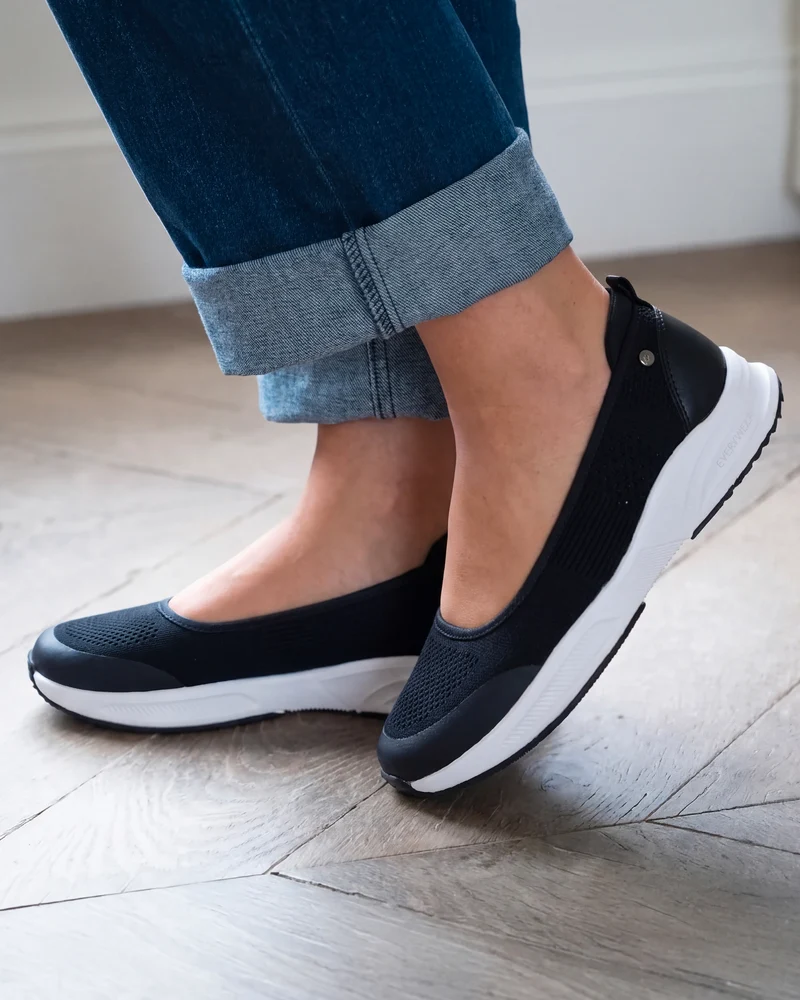 Ballerines Femme confort semelle sport Noir