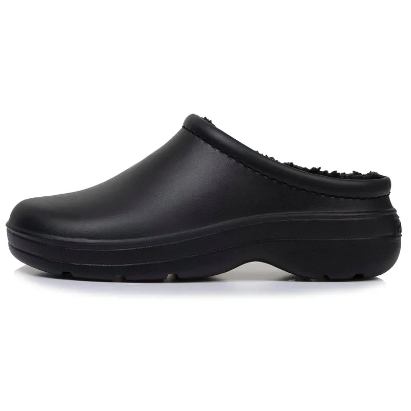 Sabots de jardin Femme fourrés Noir
